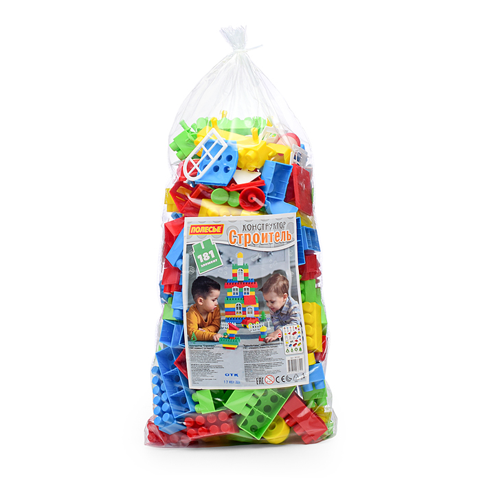Фото к товару Конструктор "Строитель" (181 элем. в пакете) Конструктор "Строитель" (181 элем. в пакете)