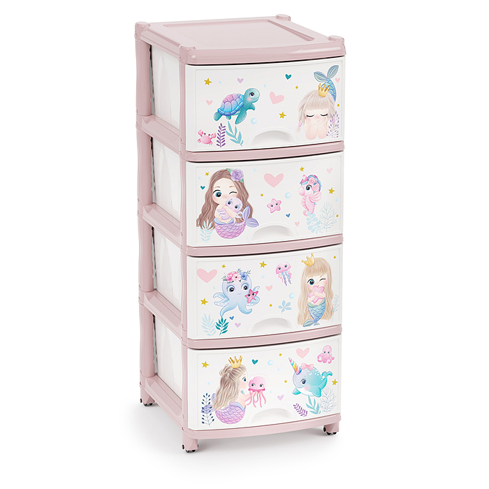 Комод детский (для девочек) 4-х секционный 