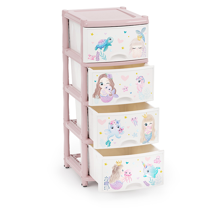 Фото к товару Комод детский (для девочек) 4-х секционный Комод детский (для девочек) 4-х секционный
