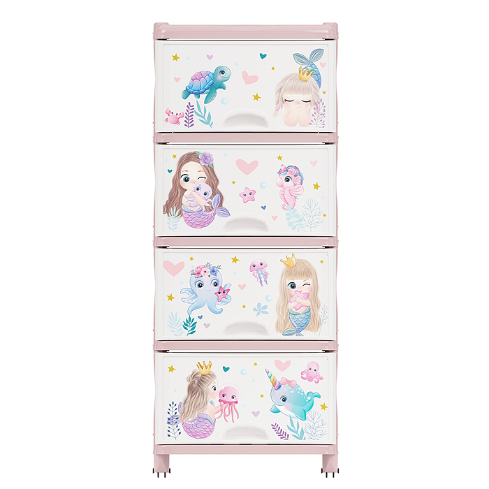 Фото к товару Комод детский (для девочек) 4-х секционный Комод детский (для девочек) 4-х секционный