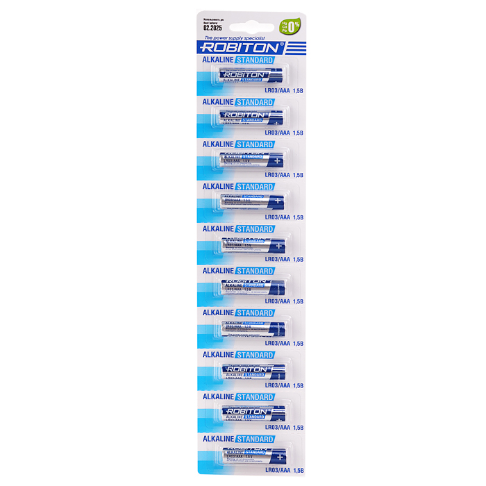 Батарейки алкалиновые ROBITON STANDARD LR03 BL10 Батарейки алкалиновые ROBITON STANDARD LR03 BL10