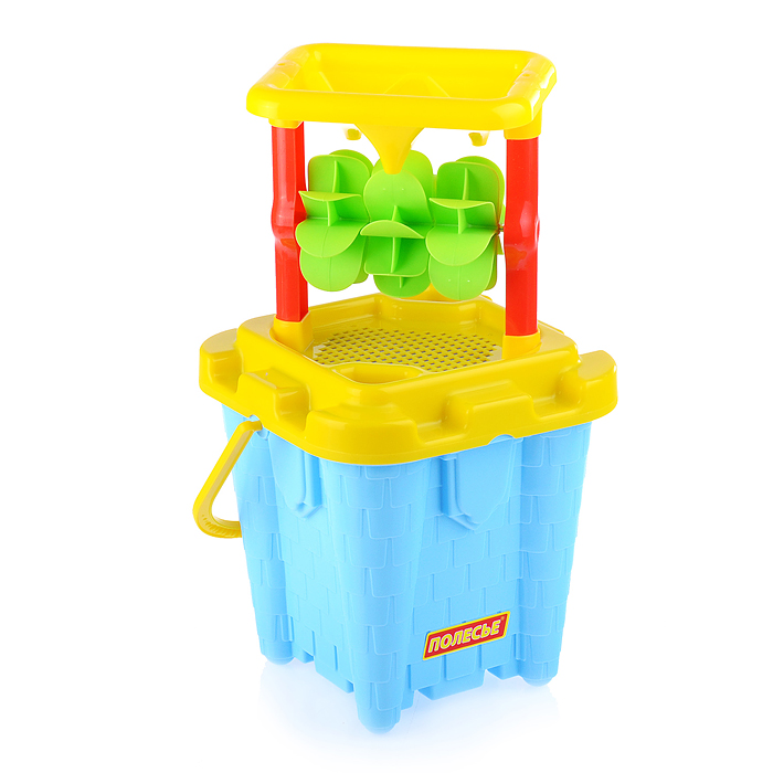 Фото к товару Набор №557: песочная мельница №2 с основанием ситечко-крепость большое №2, ведро-замок большое №2, л Набор №557: песочная мельница №2 с основанием ситечко-крепость большое №2, ведро-замок большое №2, л