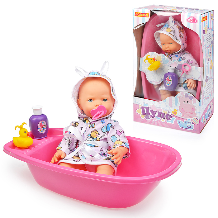 Набор для купания. Пупс "Весёлый" (35 см) с соской + ванночка (2 элемента) (в коробке) Набор для купания. Пупс "Весёлый" (35 см) с соской + ванночка (2 элемента) (в коробке)