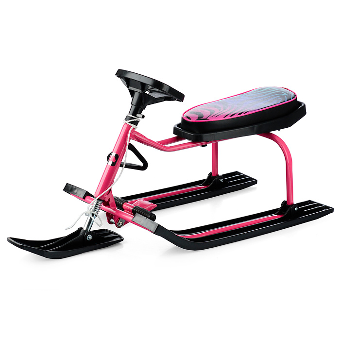 Игрушка Снегокат детский 210 "Зебра" с высокой рамой (Розовая) 