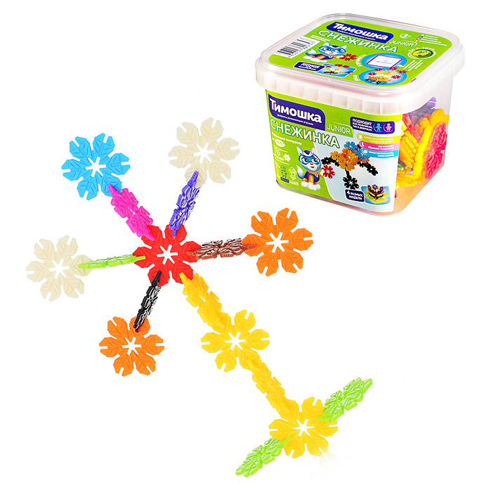Конструктор "Снежинка" 75 деталей контейнер Конструктор "Снежинка" 75 деталей контейнер
