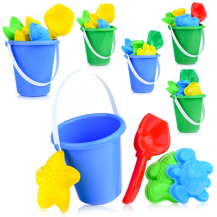 Песочный набор 5пр.(ведро детское мини, совок, 3 формы д/песка) Песочный набор 5пр.(ведро детское мини, совок, 3 формы д/песка)