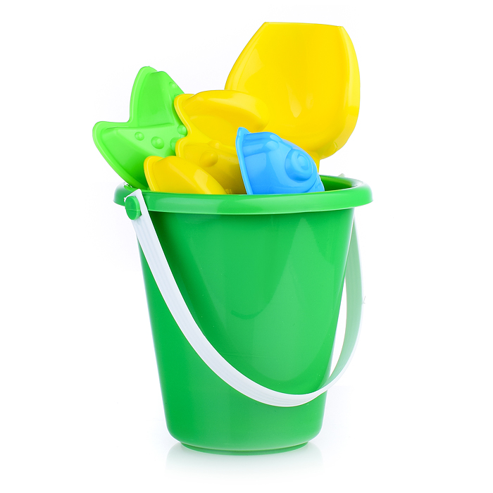 Фото к товару Песочный набор 5пр.(ведро детское мини, совок, 3 формы д/песка) Песочный набор 5пр.(ведро детское мини, совок, 3 формы д/песка)