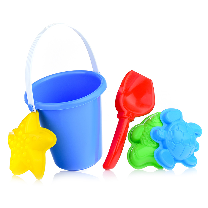 Фото к товару Песочный набор 5пр.(ведро детское мини, совок, 3 формы д/песка) Песочный набор 5пр.(ведро детское мини, совок, 3 формы д/песка)