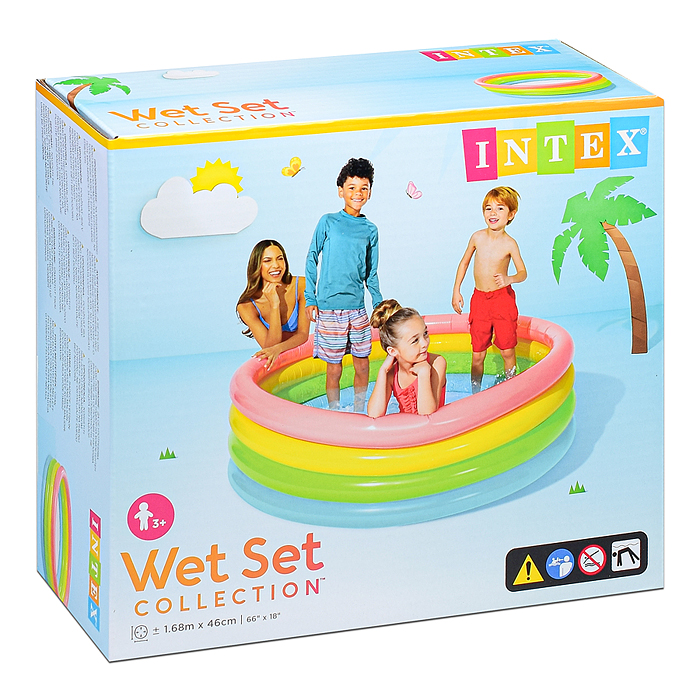 Фото к товару Бассейн надувной «Радуга», 168 х 46 см, от 3 лет, 56441NP INTEX Бассейн надувной «Радуга», 168 х 46 см, от 3 лет, 56441NP INTEX