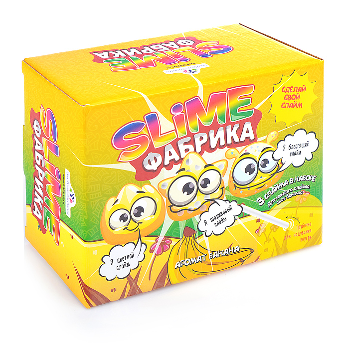 Набор для опытов и экспериментов "Юный химик" Слайм фабрика "Банан"