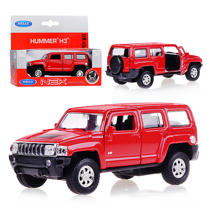 Машинка 1:38 Hummer H3, пруж. мех., цвет в асс. Машинка 1:38 Hummer H3, пруж. мех., цвет в асс.