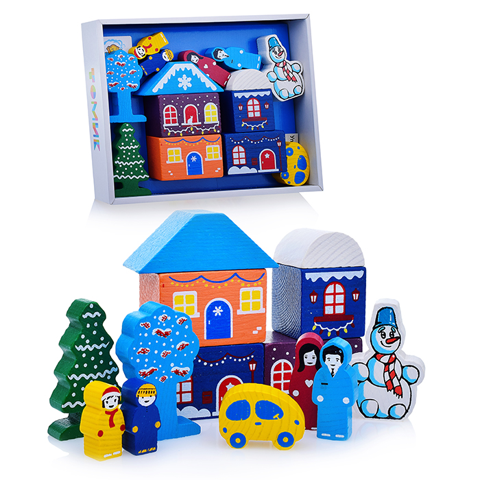 Конструктор "Цветной городок. Зима" 14 дет. 