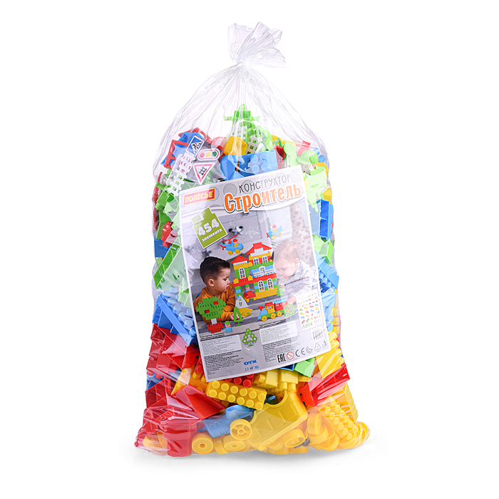 Фото к товару Конструктор "Строитель" (454 элемента в пакете) Конструктор "Строитель" (454 элемента в пакете)