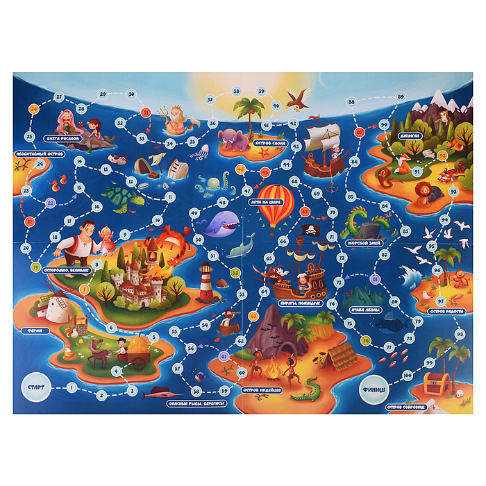 Фото к товару Игра настольная ходилка "Карта сокровищ" (европодвес) Игра настольная ходилка "Карта сокровищ" (европодвес)