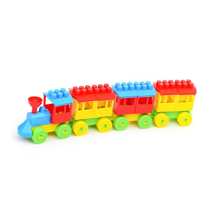 Конструктор Паровоз с тремя вагонами Конструктор Паровоз с тремя вагонами