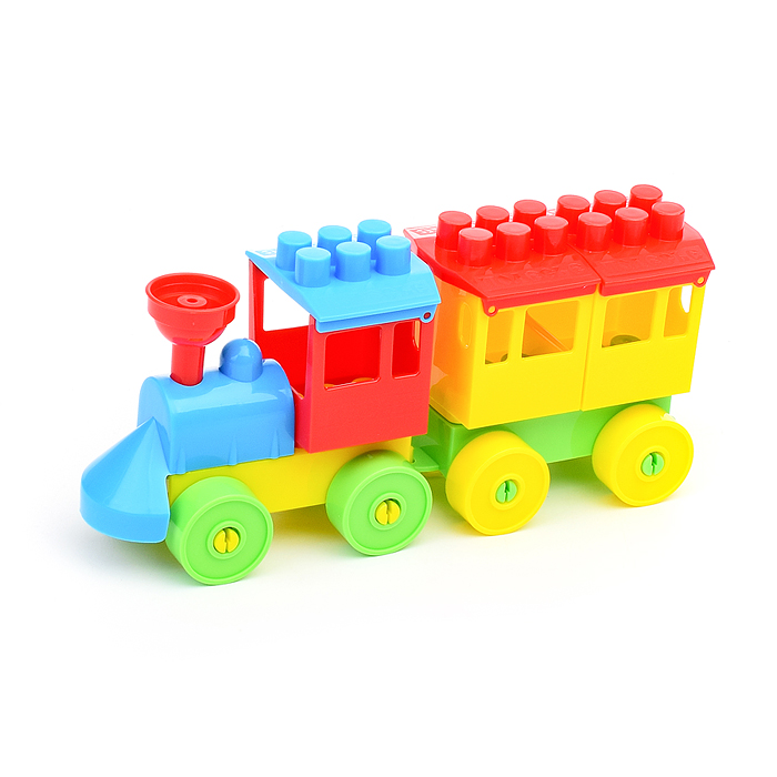 Фото к товару Конструктор Паровоз с тремя вагонами Конструктор Паровоз с тремя вагонами