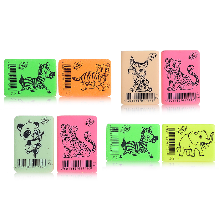 Ластик "ZOO" (набор 2 шт) в ассортименте