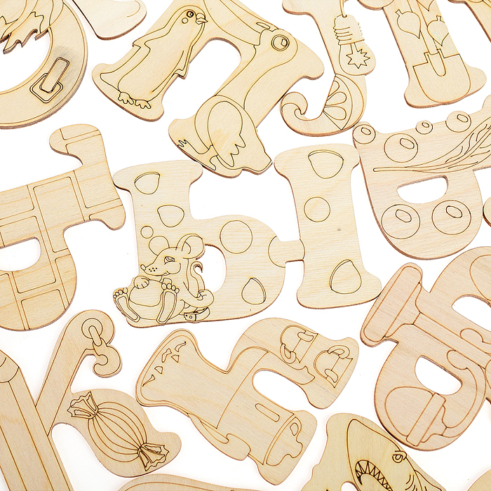 Фото к товару Занимательная азбука (дерево) 33 буквы+карандаши Занимательная азбука (дерево) 33 буквы+карандаши