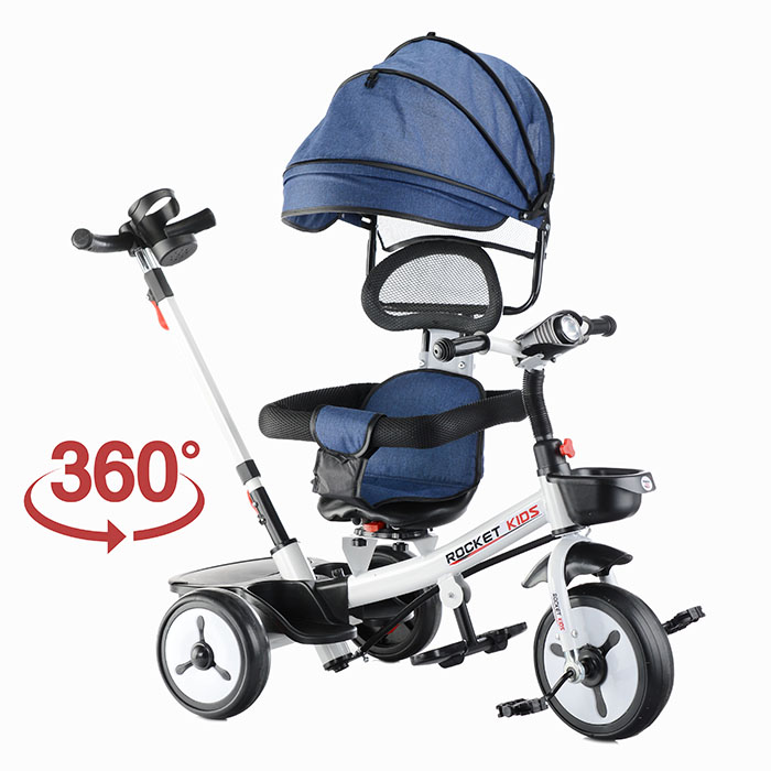 Фото к товару Велосипед 206-1 3-х колесный, синий Велосипед 206-1 3-х колесный, синий