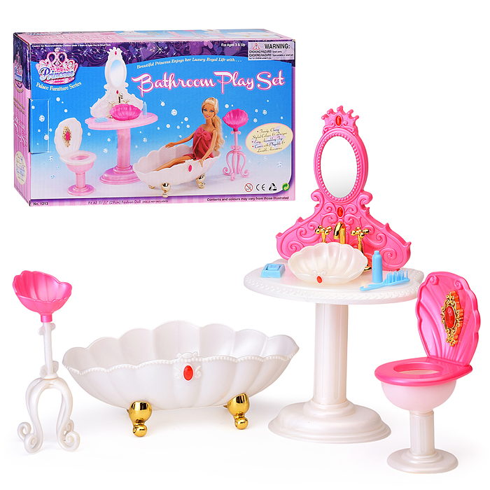 Набор мебели для кукол 1213 "Ванна" в коробке Набор мебели для кукол 1213 "Ванна" в коробке