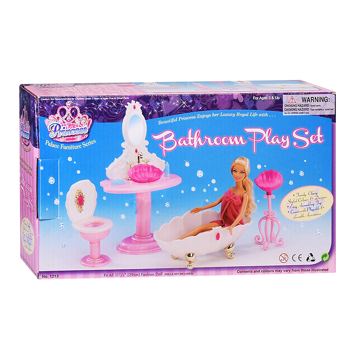 Фото к товару Набор мебели для кукол 1213 "Ванна" в коробке Набор мебели для кукол 1213 "Ванна" в коробке