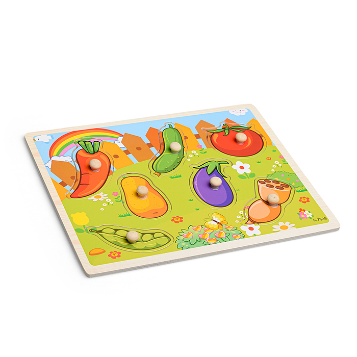 Фото к товару Пазл-вкладыш D0257 "Овощи" в ассортименте Пазл-вкладыш D0257 "Овощи" в ассортименте