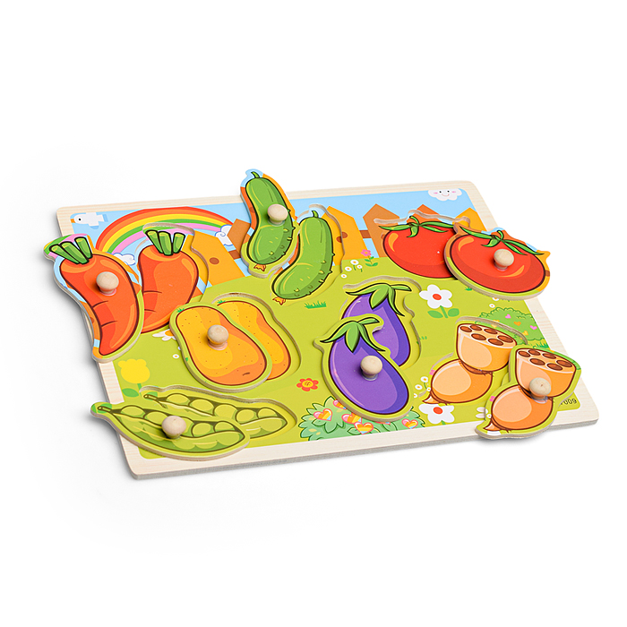 Фото к товару Пазл-вкладыш D0257 "Овощи" в ассортименте Пазл-вкладыш D0257 "Овощи" в ассортименте