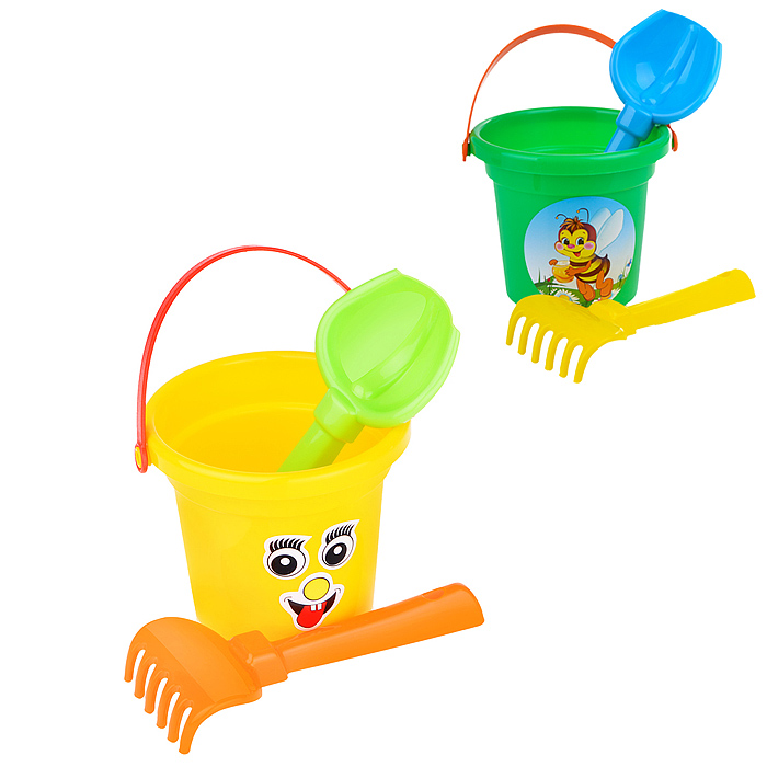 Набор №29: ведро малое, совок №2, грабельки №2 Набор №29: ведро малое, совок №2, грабельки №2