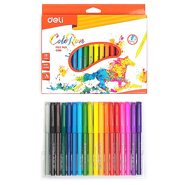 Фломастеры 18цв. вентилируемые, ColoRun, коробка с европодвесом Фломастеры 18цв. вентилируемые, ColoRun, коробка с европодвесом