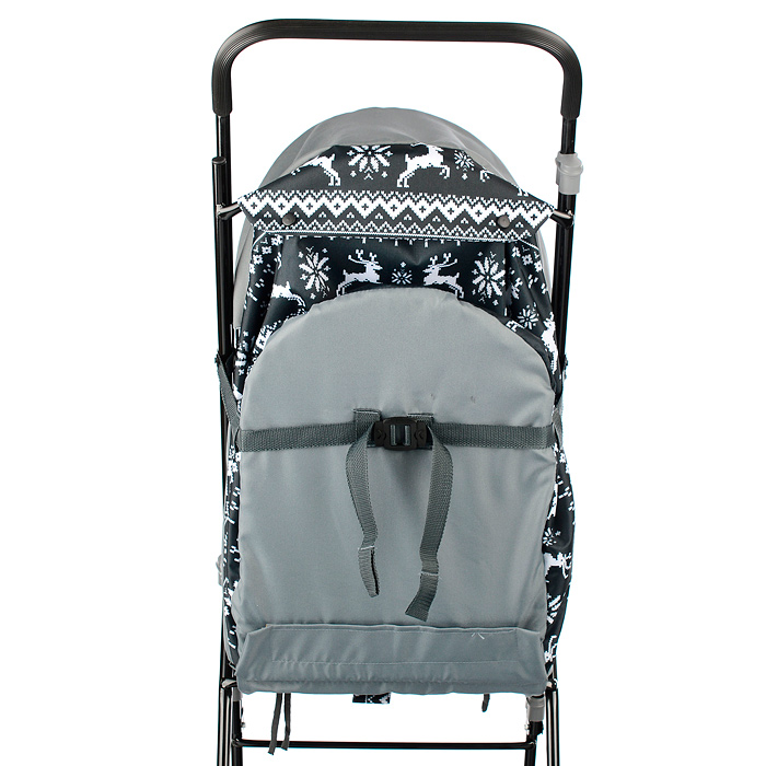 Фото к товару Санки-коляска Снежинка универсал-1 (олени на черном) Санки-коляска Снежинка универсал-1 (олени на черном)