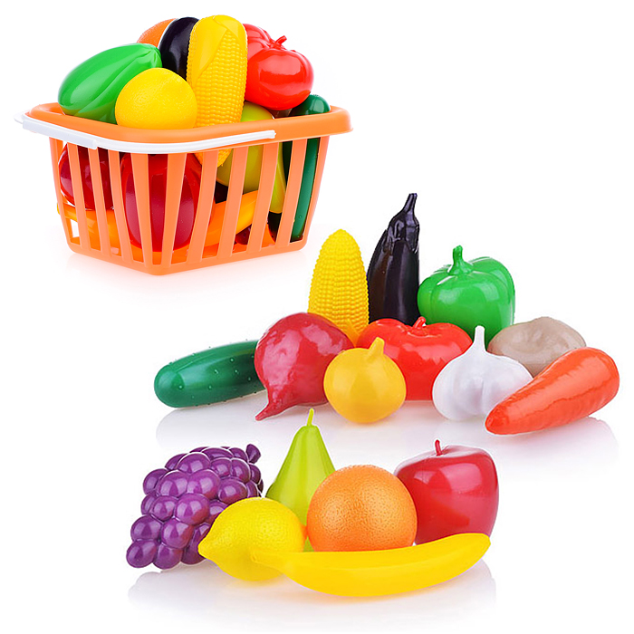 Фото к товару Набор "Фрукты и овощи" в корзинке Набор "Фрукты и овощи" в корзинке
