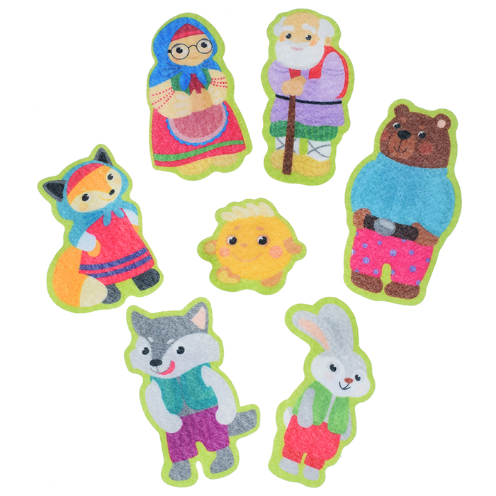 Фото к товару Театр из фетра на липучках "Колобок" (европодвес) Театр из фетра на липучках "Колобок" (европодвес)