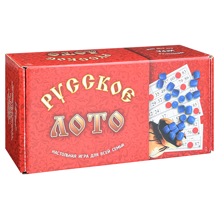 Русское лото (бочонок-пластик) в коробке
