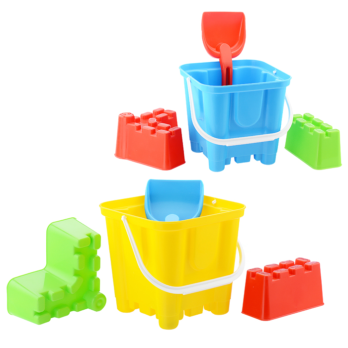 Набор для песка "Крепость"(формочки 2шт,ведро,совок 25см) Набор для песка "Крепость"(формочки 2шт,ведро,совок 25см)