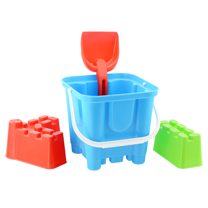 Фото к товару Набор для песка "Крепость"(формочки 2шт,ведро,совок 25см) Набор для песка "Крепость"(формочки 2шт,ведро,совок 25см)