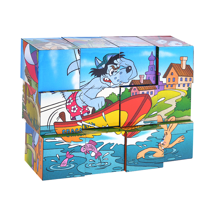 Кубики 12шт "Союзмультфильм "Ну, погоди!" Кубики 12шт "Союзмультфильм "Ну, погоди!"