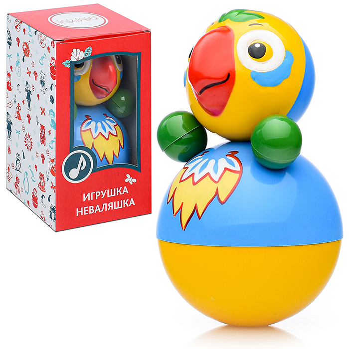 Фото к товару Неваляшка Попугай в худ. упаковке Неваляшка Попугай в худ. упаковке