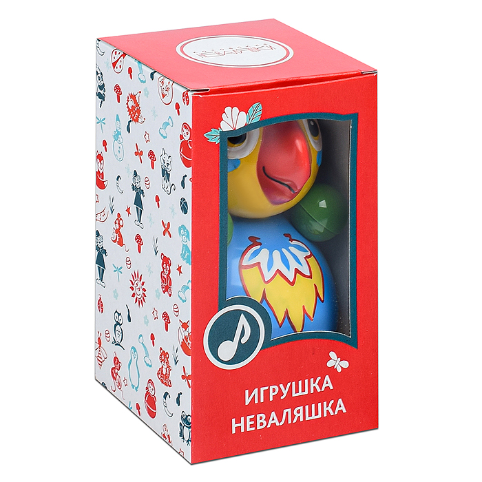 Фото к товару Неваляшка Попугай в худ. упаковке Неваляшка Попугай в худ. упаковке