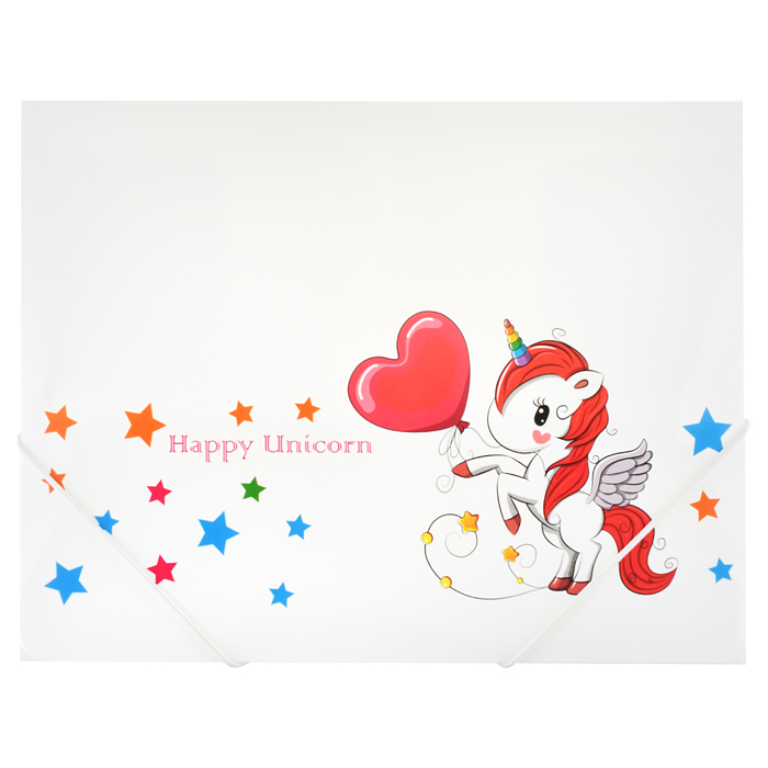 Папка на резинках UNICORNS, А4, 0.45мм, цвета ассорти Папка на резинках UNICORNS, А4, 0.45мм, цвета ассорти