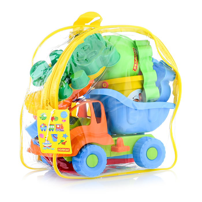 Фото к товару Набор №301 (в рюкзаке): "Муравей", автомобиль-самосвал + ведро малое, лопатка №5, грабельки №5, форм Набор №301 (в рюкзаке): "Муравей", автомобиль-самосвал + ведро малое, лопатка №5, грабельки №5, форм