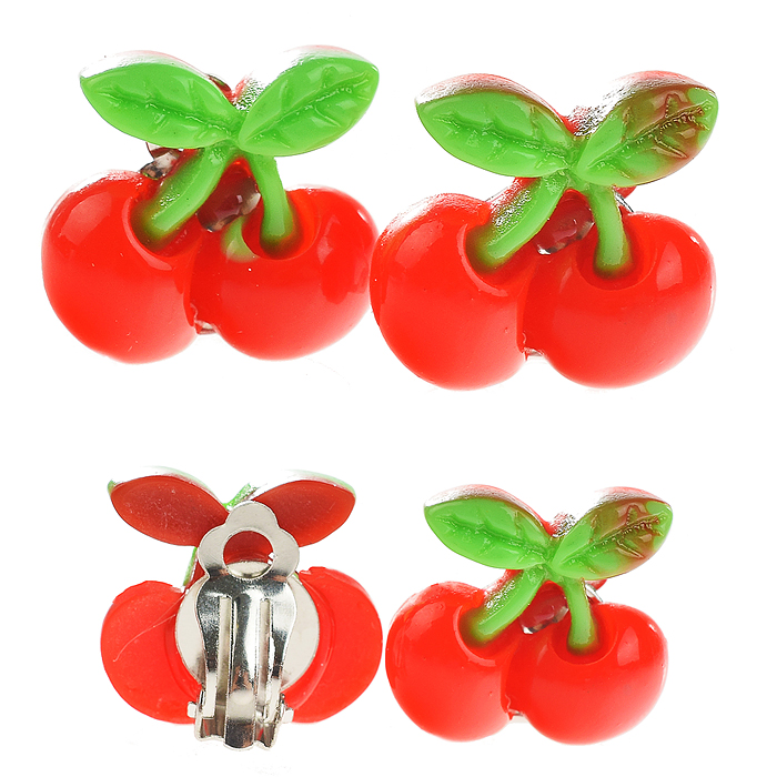 Набор украшений R3-6C "Вишенка" (браслет, кольцо и клипсы) в пакете