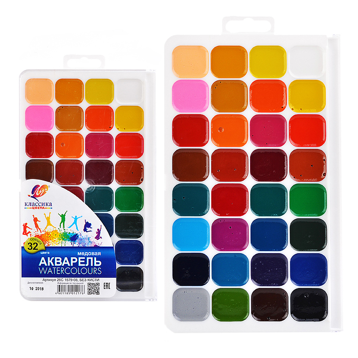 Акварель 32 цв. "Классика" без кисти (европодвес) Акварель 32 цв. "Классика" без кисти (европодвес)