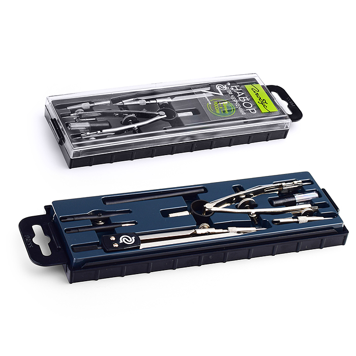 Набор чертежный "Юниор" 125 мм 7 предметов пласт. пенал европодвес