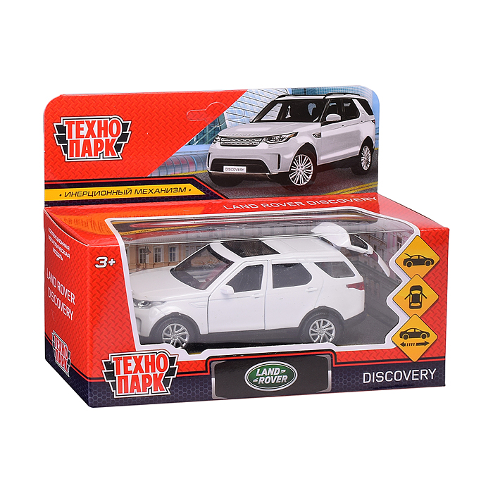 Фото к товару Машина металл Land Rover Discovery 12см, открыв. двери, инерц, белый, в коробке Машина металл Land Rover Discovery 12см, открыв. двери, инерц, белый, в коробке