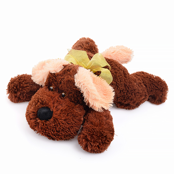 Фото к товару Собака с бантиком 30см. Собака с бантиком 30см.