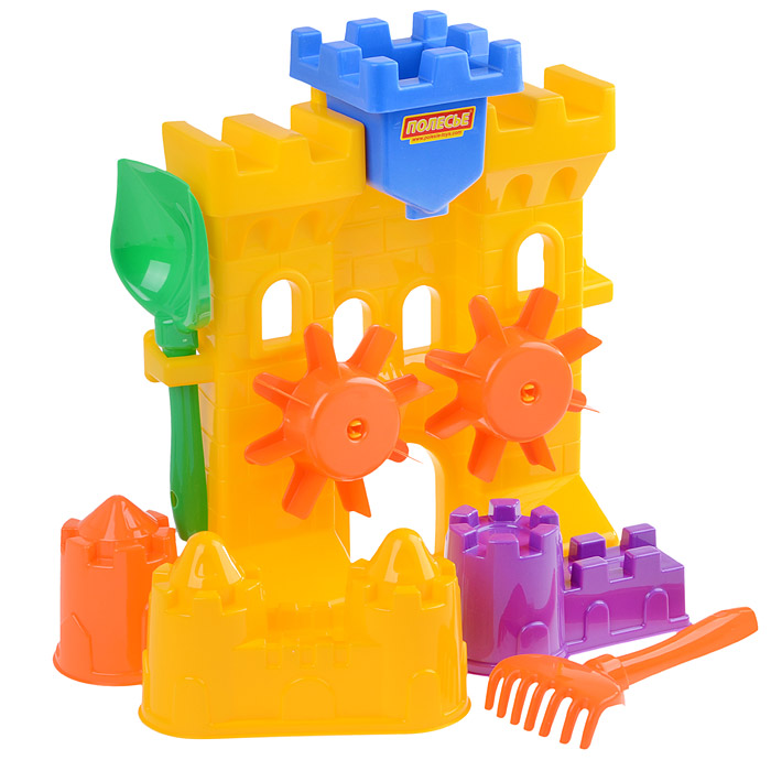 Набор №466: Песочная мельница "Крепость", лопатка №5, грабельки №5, формочки (замок мост + замок баш Набор №466: Песочная мельница "Крепость", лопатка №5, грабельки №5, формочки (замок мост + замок баш