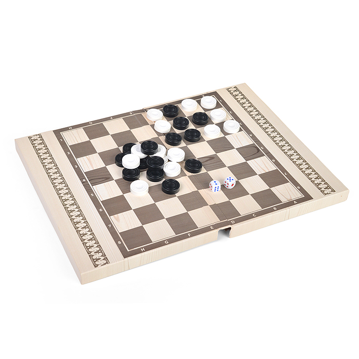 Фото к товару Игры настольные классические. "Шашки-нарды" Игры настольные классические. "Шашки-нарды"