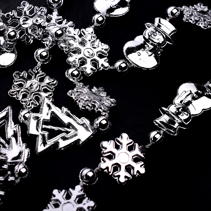 Фото к товару Новогоднее украшение S0974-1 "Бусы кристаллики" серебро, 5м, в пакете Новогоднее украшение S0974-1 "Бусы кристаллики" серебро, 5м, в пакете