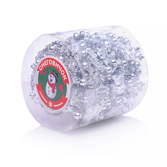 Фото к товару Новогоднее украшение S0974-1 "Бусы кристаллики" серебро, 5м, в пакете Новогоднее украшение S0974-1 "Бусы кристаллики" серебро, 5м, в пакете
