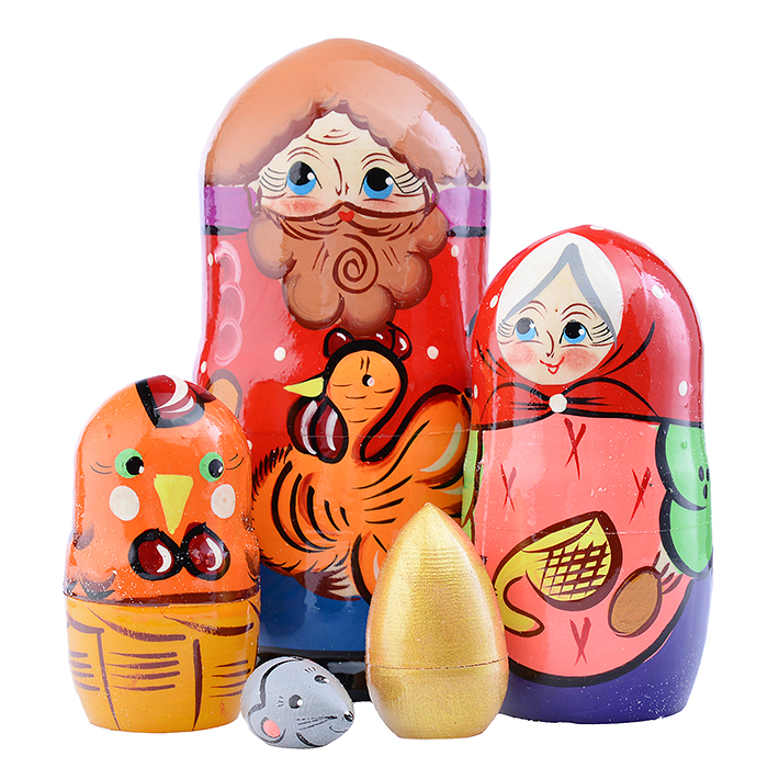 Матрешка "Курочка Ряба" 5 персонажей Матрешка "Курочка Ряба" 5 персонажей